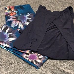 BACKLESS TOP WITH CUTE GYM PANTS